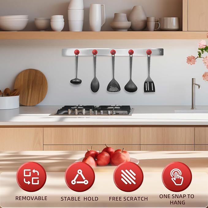 Neosmuk Magnetic Hooks, Cruise Ship Essentials, 100lb+ Heavy Duty Magnetic Hooks for Cruise Cabins, Refrigerator, Grill, Hanging, and Travel | Extra Strong Must-Haves Magnet Hook,Red