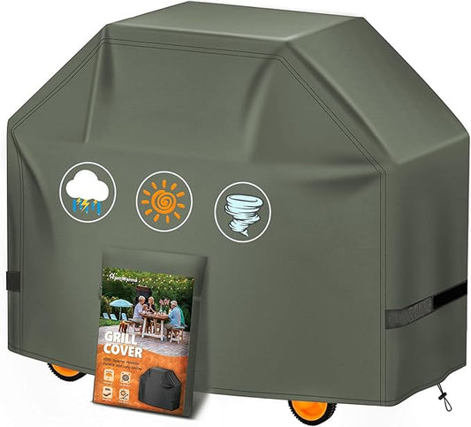 Grill Cover 60 Inch - Superior BBQ Cover for Weber Genesis 300 Series Gas Grill - 600D Outdoor Barbecue Cover for Weber Genesis ii 300, Dyna-glo, Nexgrill, Char-Broil, Monument and Brinkmann