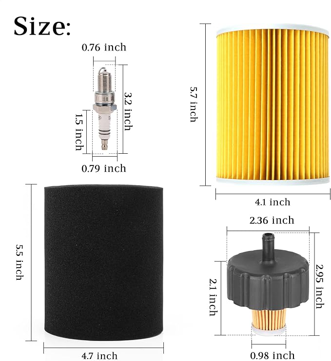 10L0L Tune Up Kit for Yamaha G2 G8 G9 G11 4 Cycle Gas Golf Cart 1985-1994, Replaces J10-14417-00 J38-14450-00, Air Filter Pre-Filter with Spark Plug Fuel Filter