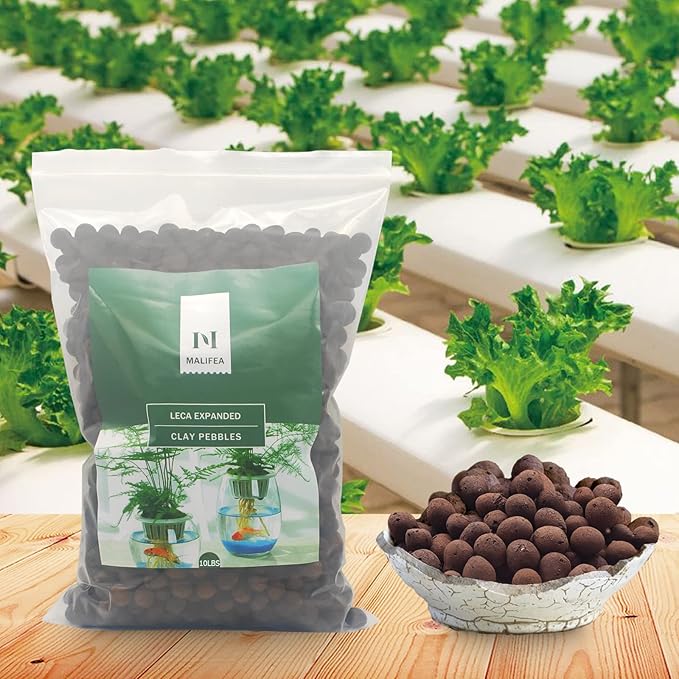 10LBS Leca Expanded Clay Pebbles Hydroponics Supplies for Indoor Garden Plants (10LBS)