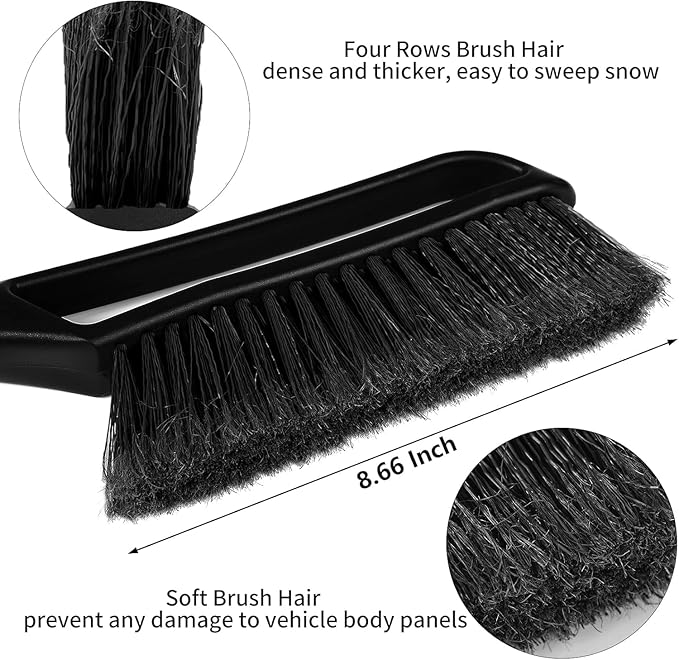 FOVAL 27" Ice Scraper Snow Brush, Wider Snow Scraper(4.73" Width) Snow Removal Car Brush with Comfortable Foam Grip for Cars, Trucks, SUVs, Windshield, Window - Winter Tool