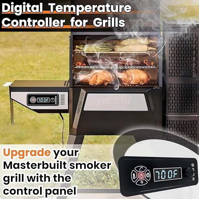Upgraded Replacement Non-WiFi Controller/Control Board Kit for Masterbuilt Gravity Series 560/800/1050 Digital Charcoal Grill + Smoker with Splash-Proof Power Adapter