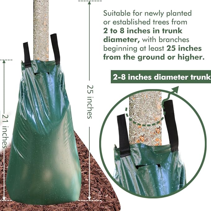 Remiawy Tree Watering Bag, 20 Gallon Slow Release Watering Bag for Trees, Irrigation Bag Made of Durable PVC Material with Zipper (3 Pack 5-8 Hours Releasing Time)