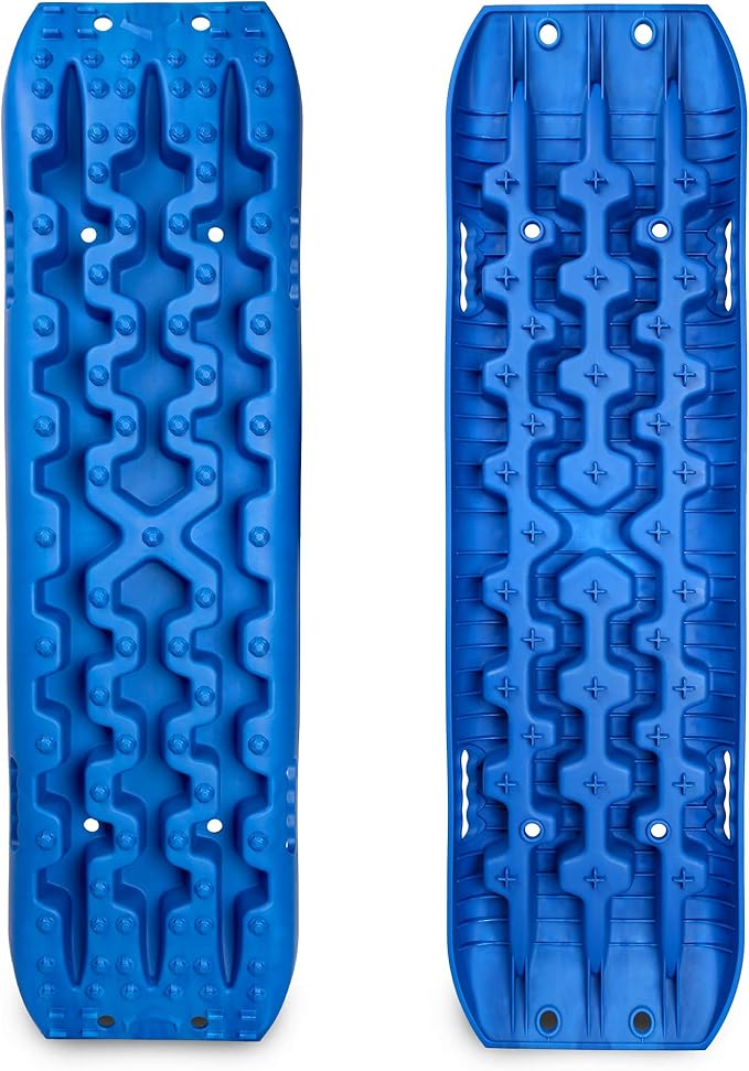 X-BULL New Recovery Traction Tracks Sand Mud Snow Track Tire Ladder 4WD (Blue, 3gen), Bag+Hardware+Tracks