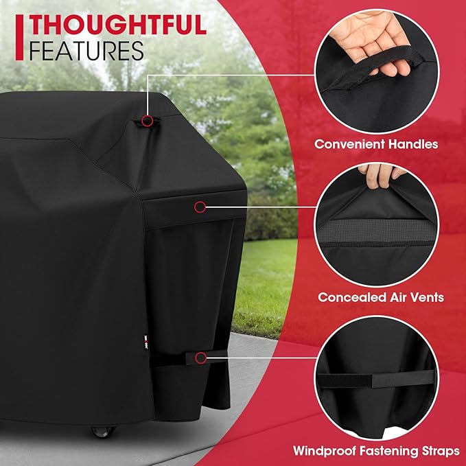 Unicook Grill Cover 60 Inch, Heavy Duty Waterproof Gas Grill Cover for Outside, Fade Resistant Outdoor Barbecue Protector, Compatible with Weber Char-Broil Nexgrill BBQs up to 58" Wide