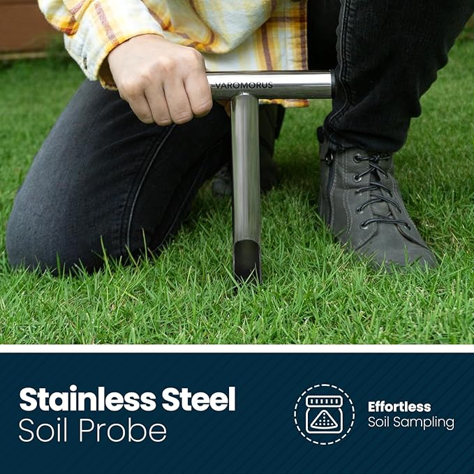 Varomorus Soil Sampler Probe Stainless Steel Tubular T-Style Handle. (12 inch)