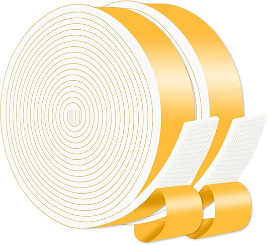 Weather Stripping Door Seal,Weather Stripping,Soundproof,Cold Insulation,High Density CR Foam Insulation Tape for Door, Front Door Frame, Windows,(White,1 in x 1/8 in x 33Ft)
