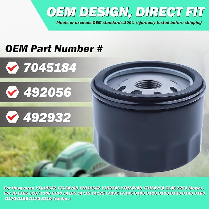 Adefol Air Filter Oil Filter Tune Up Kit for Husqvarna YTH22V46 YTH2348 YTH24V48 Z246 YTH18542 Z254 YTA24V48 YTA18542 YTH24V54 YTA22V46 Mower w/ 17.5hp 19.5hp 20hp 21hp Engine