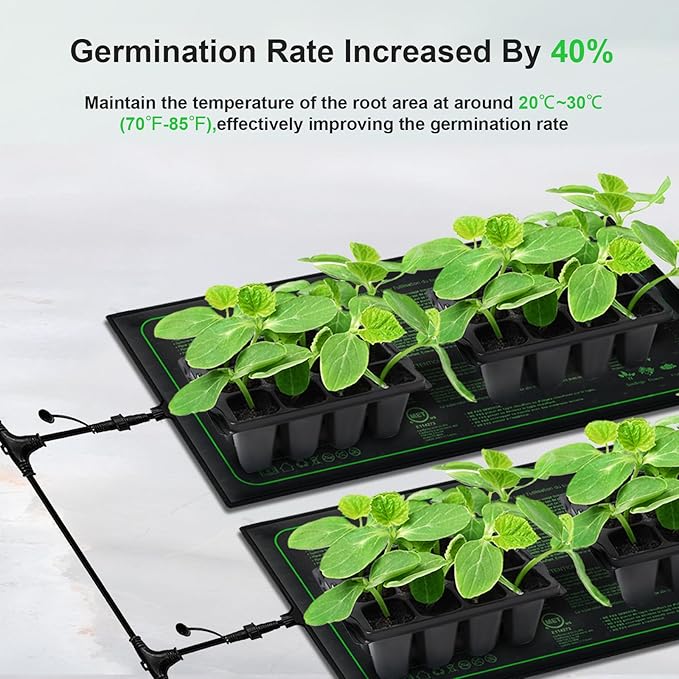 4in1 Seedling Heat Mat,Warm Hydroponic Heating Pad for Indoor Seed Starting,Brewing and Greenhouses,Durable Waterproof Germination Station Heat Mat (20" x 10"- Heat Mat)