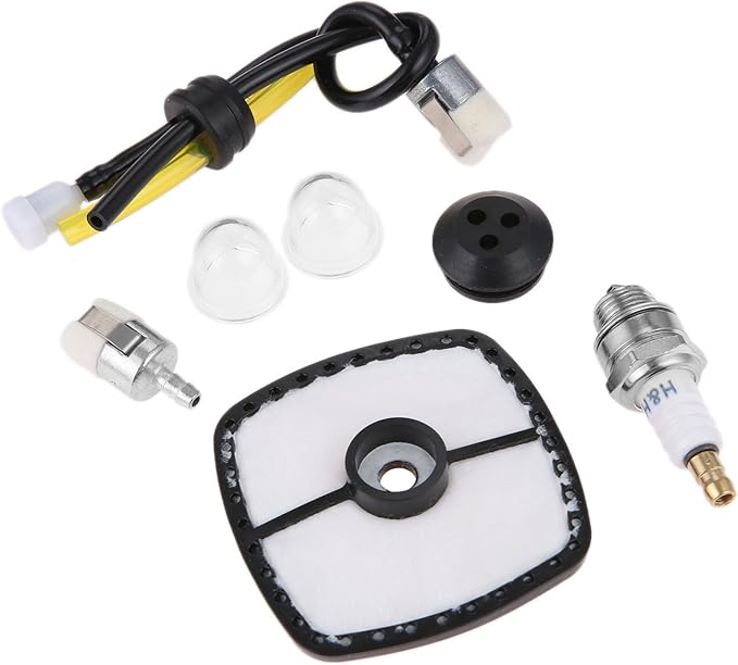 SRM 225 Tune Up Kit - Air Filter, Fuel Line Kit, Spark Plug & Primer Bulbs Replacement for Echo ES-250 PB-250 PB-250LN GT-200 GT-225 PAS-225 PE-200 PPF-210 PPF-211 SHC-225 SRM Series Trimmer & Blower
