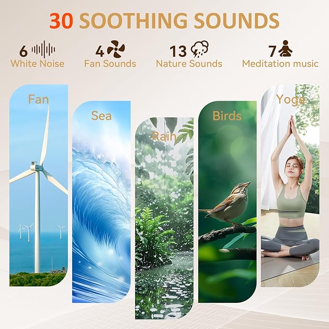 Sunrise Alarm Clock for Heavy Sleepers: White Noise Machine 12 Light Colors, 30 Sleep Sounds, 10 Soft Wake-Up Sounds - Wake up Light with Touch Control for Bedrooms, Yoga, Meditation & Relaxation