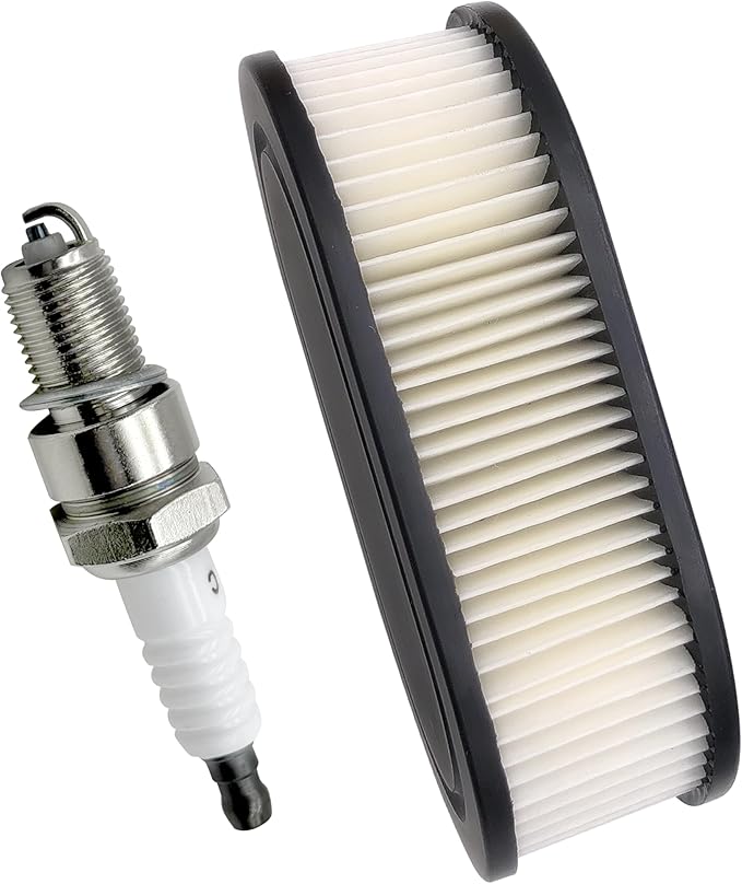 Cartridge Air Filter & spark plug for Lawn Mower compatible with Troy-Bilt TB110 TB115 TB200 TB230 TB330 TB370 Walk-Behind Lawn Mower