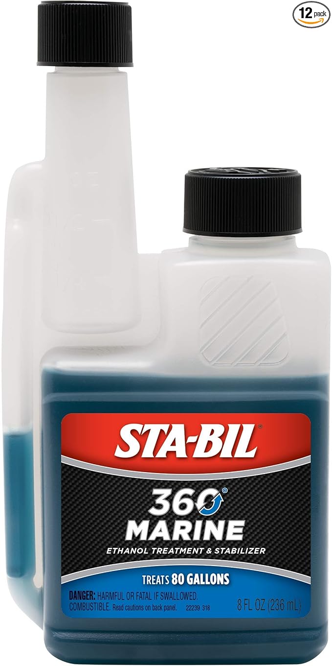 STA-BIL Marine Fuel System Treatment | Full Fuel System Cleaner, Injector Cleaner | Additive for Boats & Watercrafts, In-Season Cleaning & Protection 8oz (12 Pack)