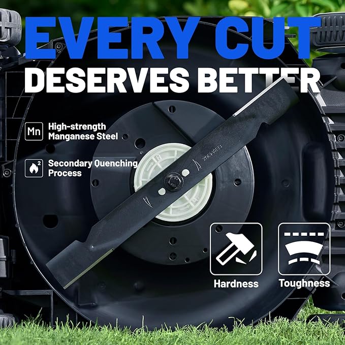Electric Lawn Mower, Self-propelled Lawn Mower Cordless 40V(2x20V) 18.5" Brushless Mower with Electric Cutting Height Adjustment, Higher Rotation Speed, 2 x 4.0Ah Battery and Rapid Charge Included