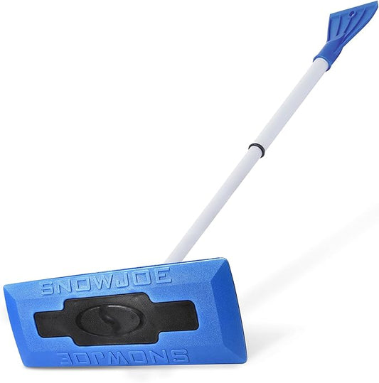 Snow Joe 18" Telescoping Snow Broom & Ice Scraper for Car Windows, No-Scratch Foam Brush - Long and Extendable Ice Removal Tool for Window and Windshield - Automotive Cleaning Accessories, SJBLZD