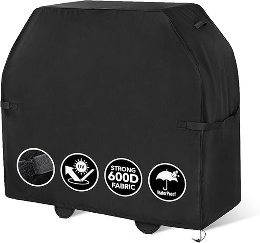 BlueStars 55 inch Grill Cover โ HeavyโDuty Waterproof 600D BBQ Cover for Outdoor Gas Grills, Compatible with Genesis, Weber, CharโBroil & Nexgrill Models, UV & RipโResistant, Black