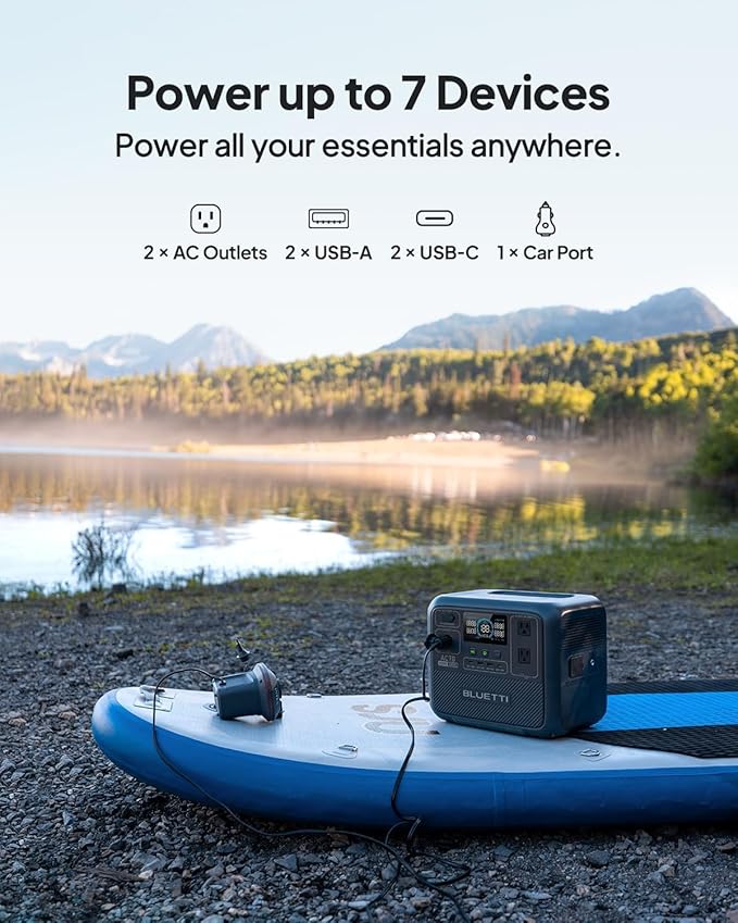 BLUETTI Solar Generator AC70 with Charger 1, 768Wh LiFePO4 Backup, 560W Alternator, DC-DC Charger for Power Station, 2H Full Charge via Car, Perfect for Road Trips, Off-grid Use