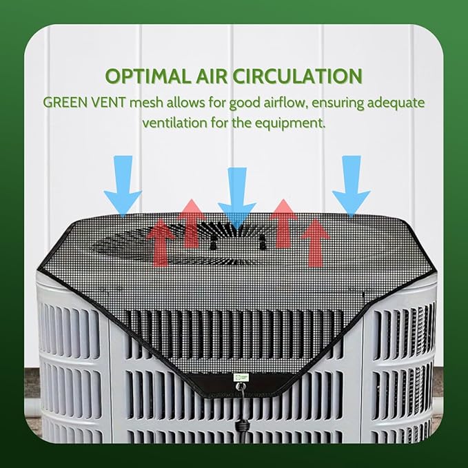 Air Conditioner Cover Universal 32x32, Central HVAC Screen, Outside Unit Shade, Heat Pump Mesh Protector, Full Leaf Guard, Round Compressor Net Defender for AC Outdoor Conditioners