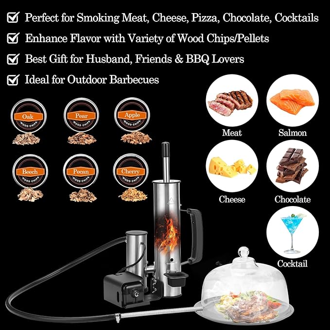 Smoke Generator,Upgraded Gas Grill to Smoker - Portable Electric BBQ Smoker,Smoker Box,12H Cold/Hot Smoke Tube, Suitable for Cold Smoking Cheese Backyard Tailgating Deck,Birthday Gifts for Men,Dad