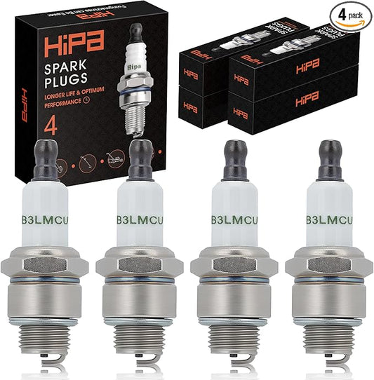 Hipa RJ19LM Spark Plug for Brigg Stratt 796112 802592 5095K 796112s Champion J19LM Toro Recycler 22 Lawn Mower(4 Pack)