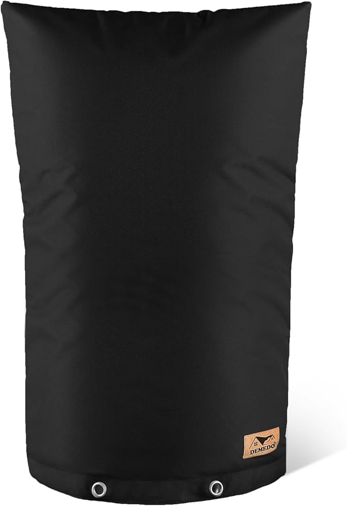 Backflow Preventer Insulation Cover - Water Pipe Insulation Sprinkler Cover for Outside - Insulated Backflow Cover Pouch for Irrigation Back Flow Valve in Winter or Sun Exposure (14"W x 26"H, BLACK)