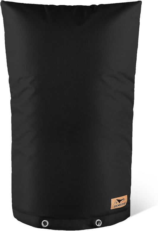 Backflow Preventer Insulation Cover - Water Pipe Insulation Sprinkler Cover for Outside - Insulated Backflow Cover Pouch for Irrigation Back Flow Valve in Winter or Sun Exposure (14"W x 26"H, BLACK)