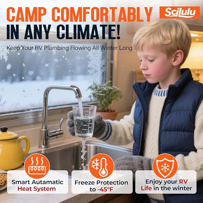 100FT Heated Water Hose for RV, Freeze Protection to -45°F, Lead-Free & BPA-Free, Safe Drinking Water for Campers, Gardening, Livestock, Home Use