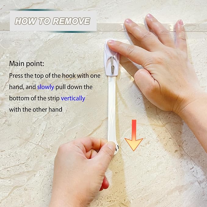 12 Large Wall Hooks for Hanging Heavy Duty, with 16 Removable Strips, Clear Hanger Hooks, Damage-Free Utility Hooks with Adhesive Strips, Plastic Wall Hook for Key, Shower, Towel, Coat, Door, Hat.