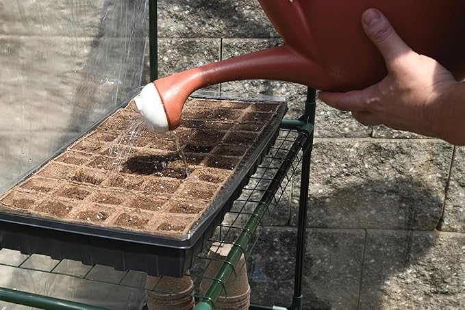 Miracle-Gro 4'8" x 29" x 6'5" All-Season Mini Walk-in Greenhouse with 4 Wire Shelves for Outdoors, Easy-Access and Durable, Translucent