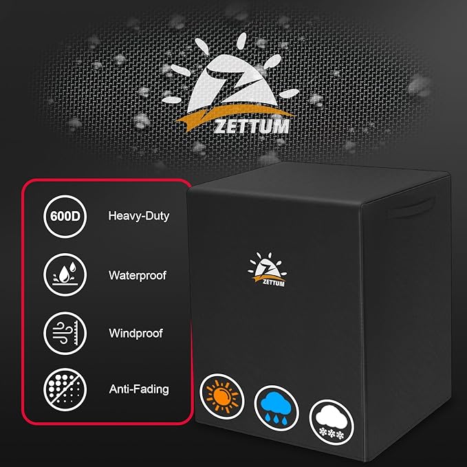 Zettum Air Conditioner Cover for Outside Units 38 Inch - 600D Air Conditioning AC Covers Waterproof, Outdoor Winter Cover for Central AC Condenser, Swamp Cooler, Pool Heater, Heat Pump, HVAC and More