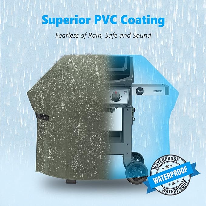 Grill Cover 50 Inch - Superior BBQ Cover for Weber Spirit Grill - 600D Outdoor Grill Cover for Weber Spirit 2 - Barbecue Cover Heavy Duty Waterproof for Weber Spirits ii 200 and Spirit 300