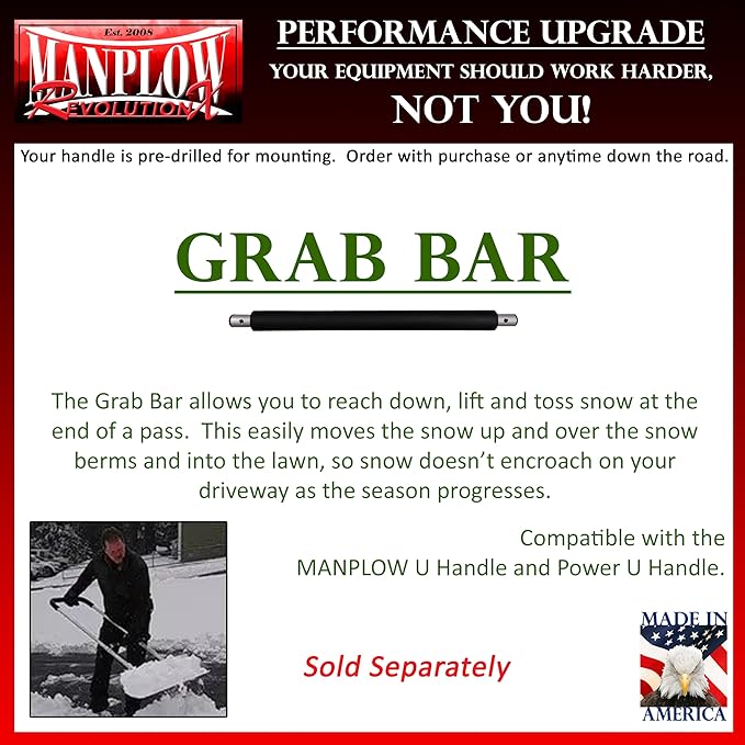 MANPLOW RevolutionX Snow Pusher with U Handle (48 Inch)