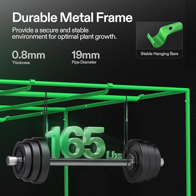 VIVOSUN S108 10x10 Grow Tent, 120"x120"x80" High Reflective Mylar with Observation Window and Floor Tray for Hydroponics Indoor Plant for VSF6450