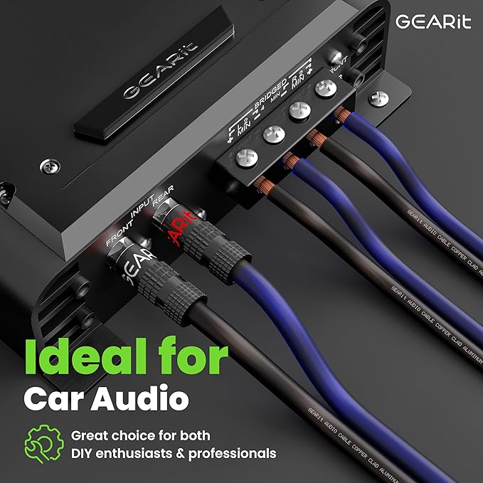GearIT Pro Series 12 Gauge (2 x 4mm²) Speaker Wire Cable (30.4 Meters / 100 Feet/Black Blue) CCA HiFi Audio Speaker Cable Great Use for Car Audio and Home Theater Surround Sound Systems