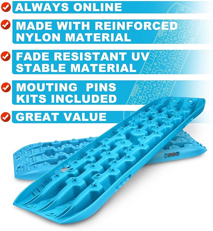 X-BULL New Recovery Traction Tracks Sand Mud Snow Track Tire Ladder 4WD (Cyan Blue, 3gen)