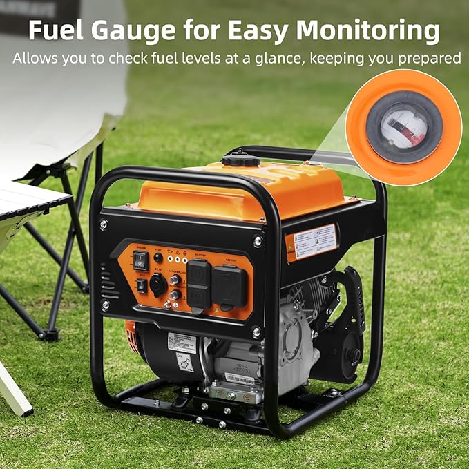 5000W Inverter Generator Gas Powered, Open Frame Generator, Portable Outdoor Power Equipment, Emergency Home Backup, RV Ready 30A Outlet, ECO Mode, EPA Compliant