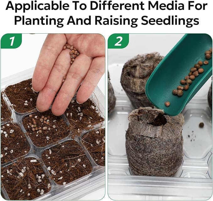 MIXC 10 Packs Seed Starter Tray Seed Starter Kit with Humidity Dome (120 Cells Total Tray) Seed Starting Trays Plant Starter Kit and Base Mini Greenhouse Germination Kit for Seeds Growing Starting