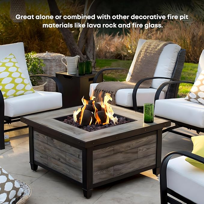 Stanbroil 12 Pack Ceramic Fire Balls, Mixed of 4 Size Fireplace Balls, Modern Accessory for Indoor or Outdoor Fire Pits Fire Bowl and Fireplace, Black