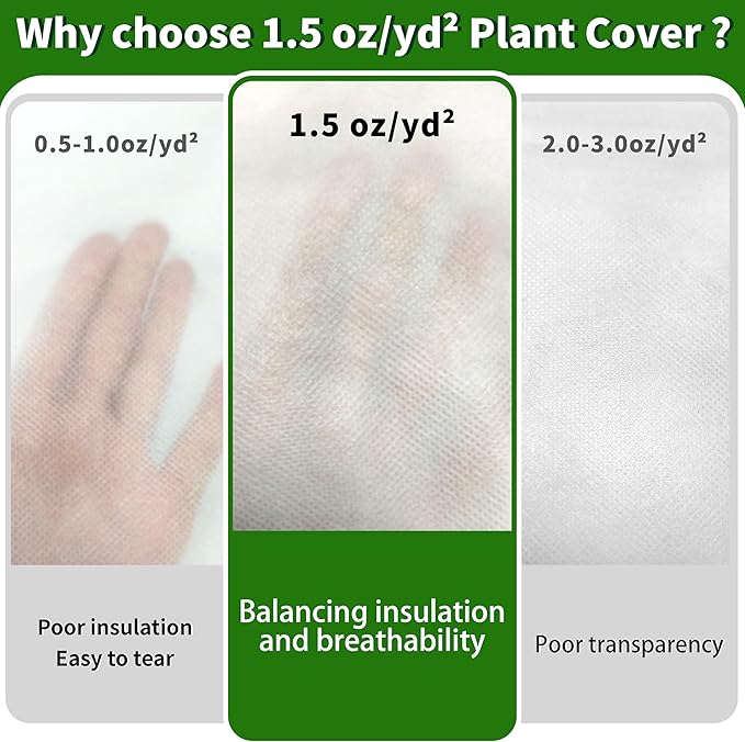 10x30ft Plant Covers Freeze Protection, 1.5oz/yd² Frost Cloths, Plant Blanket for Winter Raised Garden Bed, Garden Cover for Snow, Tree, Shrub, Burlap, Rose