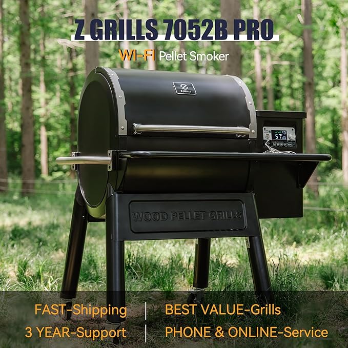 Z GRILLS Wood Pellet Grill and Smoker with WIFI Smart Home Technology, PID Controller, 709 sq. in, Black