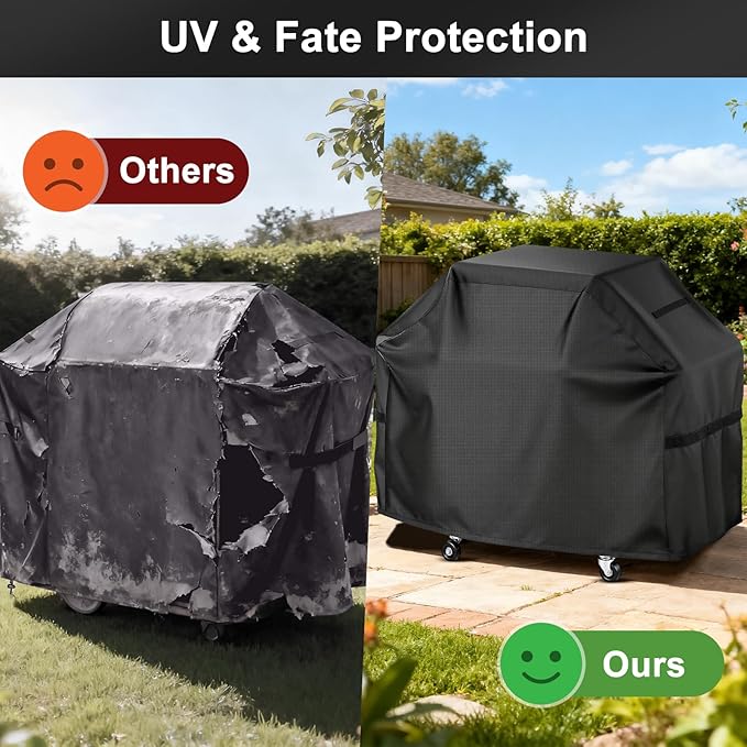 LBTING Grill Cover, 65-inch Heavy Duty 300D Oxford Waterproof Windproof UV Resistant BBQ Gas Grill Cover for Outdoor Barbecue Fit Most Brands Weber, Brinkmann, Char Broil, Holland