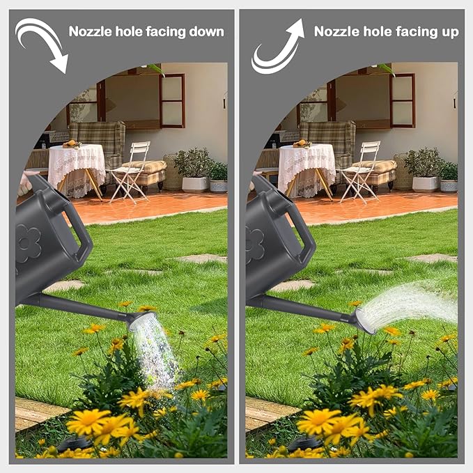 2 Gallon Watering Can for Indoor Plants, Garden Watering Cans for Outdoor Plant House Flower, Modern Plant Watering Can Large Long Spout with Sprinkler Head