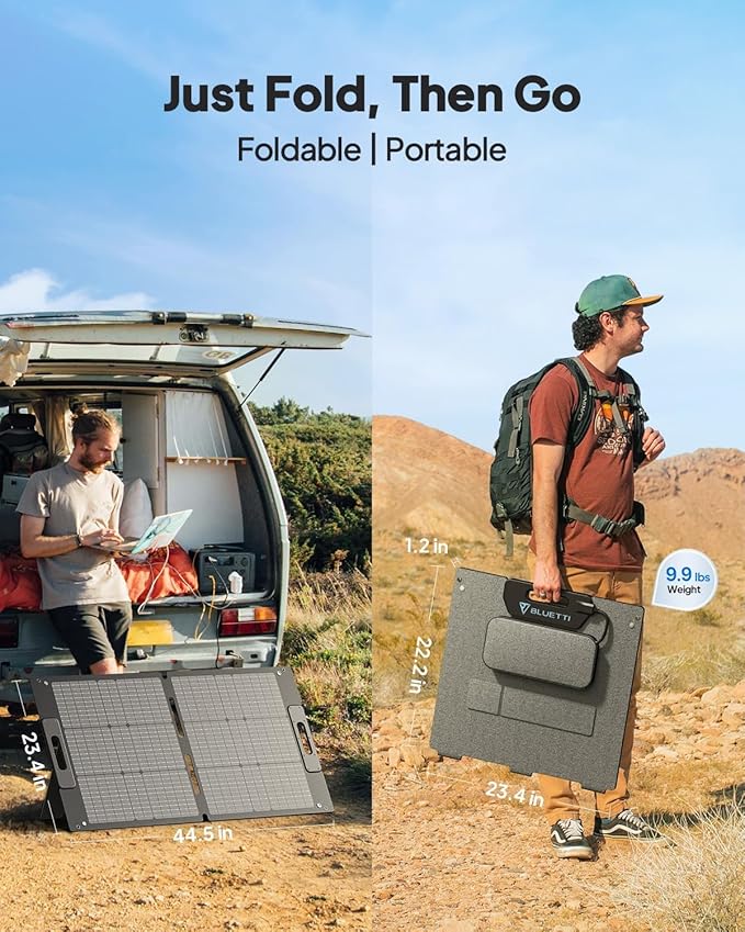 BLUETTI Solar Generator EB3A with 100W Solar Panel Included (Ships Separately), 268Wh Portable Power Station w/ 2 600W (1200W Surge) AC Outlets, LFP Backup for Outdoor Camping, Trip, Power Outage