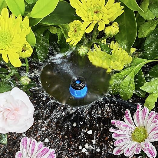 Drip Emitters for 1/4" Drip Irrigation Tubing 25 pcs Adjustable 360 Degree Fan Shape Water Flow Irrigation Drippers with Lock Barbed Irrigation Drip Heads Drip Spray Emitters for Flower Plants Garden