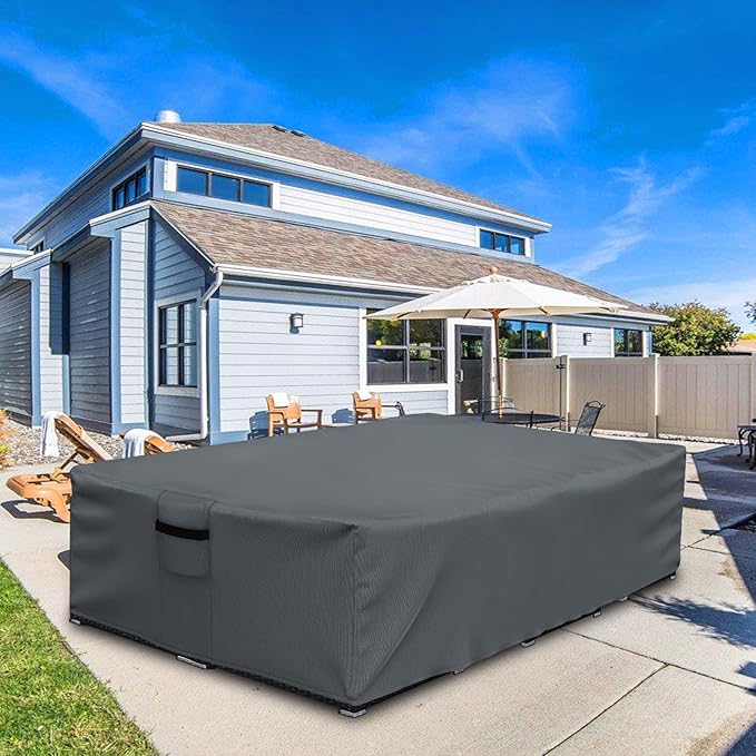 Outdoor Furniture cover Waterproof, Outdoor Sectional Cover, Rectangular Patio Covers for Outdoor Furniture Set, 110" L x 84" W x 29" H -Black