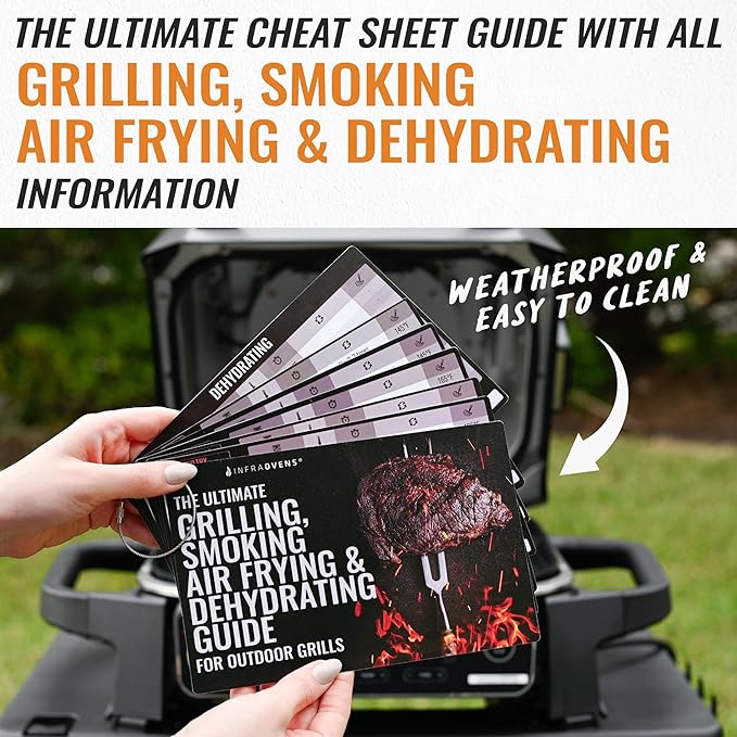 INFRAOVENS Drip Pan Liner for Ninja Woodfire Outdoor Grill OG701 OG751 Reusable Non Disposable Tray and Waterproof Cheat Sheet Cooking Guide Accessory for Wood Fire Grill Smoker 7-in-1 & Air Fryer