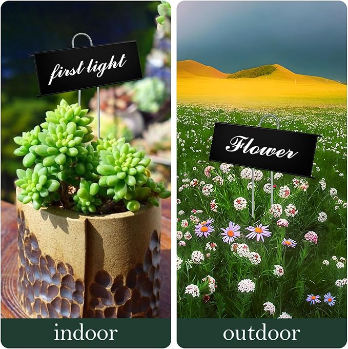 30 Pack Metal Plant Labels - 10 Pack White, 10 Pack Black, 10 Pack Silver for Outdoor Garden Waterproof Plant Markers,Labels Garden Markers for Seedlings Herbs Greenhouse with White& Black Pen