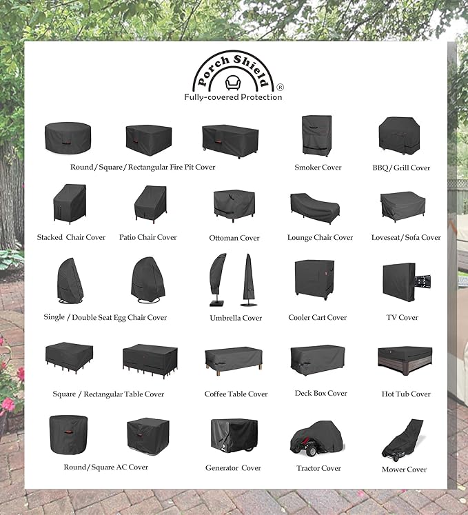 Porch Shield 34W x 24D x 46H inch Premium Gas Grill Cover Up to 32 inch, Waterproof and Fade Resistant 600D BBQ Covers for Weber, Brinkmann, Char-Broil and More, Black