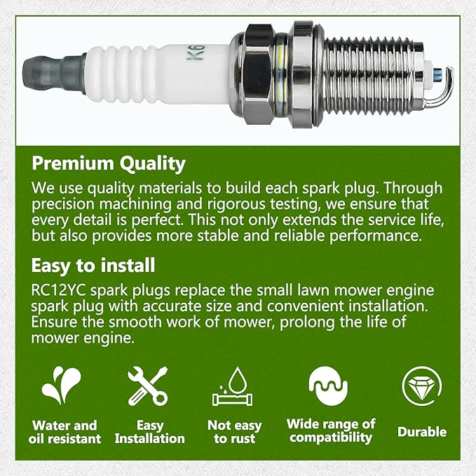 Replacement 692051 499608 Spark Plug for Briggs & Stratton Lawn Mower Models