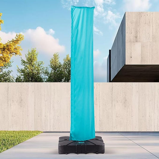 Patio Cantilever Umbrella Cover Outdoor Offset umbrellas Covers with Zipper and Rod UV Resistant Waterproof for Pool Deck Garden, Turquoise